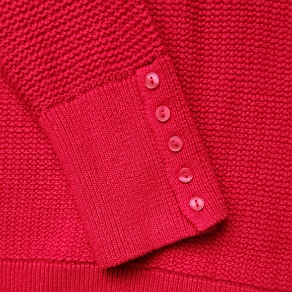 LOFT Vibrant Red Crew Neck Sweater - Picture 3 of 6